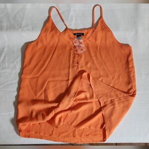 Versace Orange Fitted Sleeveless Camisole
